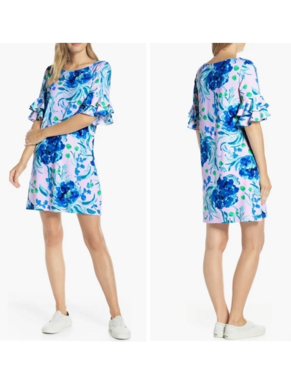 Lilly Pulitzer Lula Dress Pink Tropics Sweet Pea Floral, Women's Small